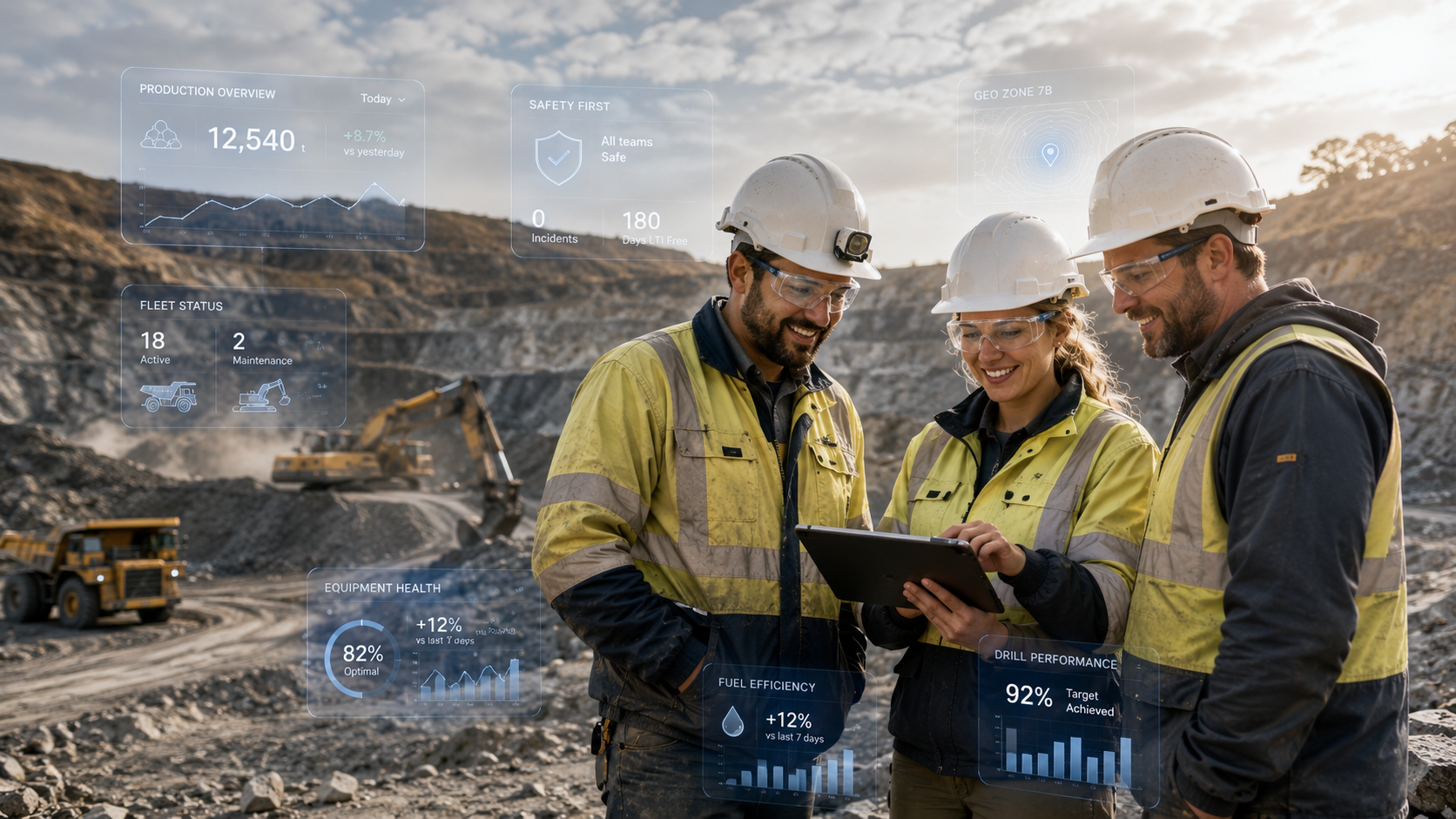 A mining professional in safety gear
